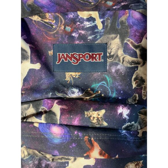 JanSport SuperBreak backpack with a "Multi Astro Kitty" RARE - Picture 2 of 7